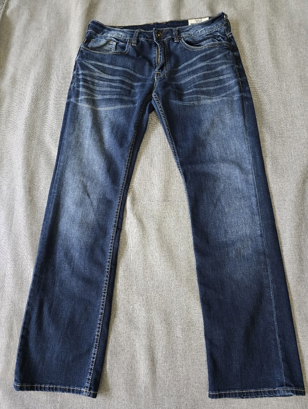 Buffalo David Bitton Six-X Basic Dark Blue Slim Straight Stretch -Leg Jeans